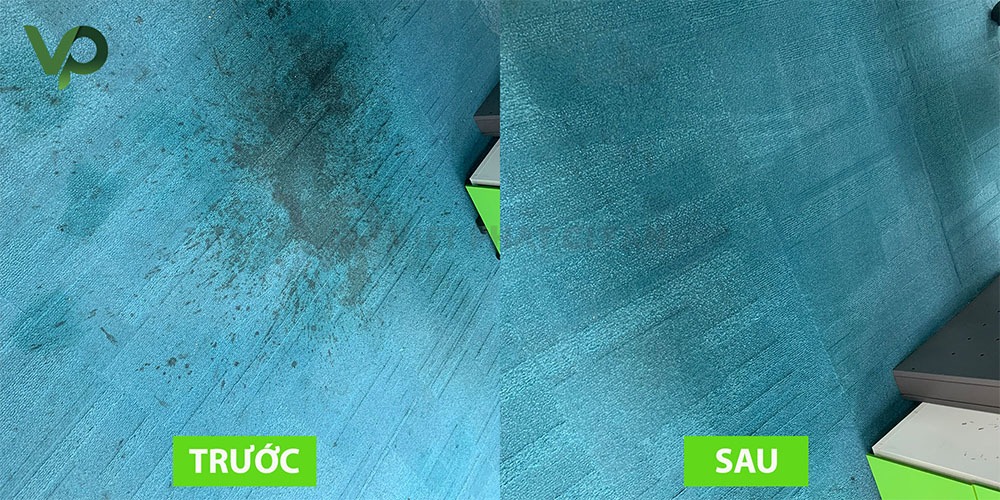 Trước và sau khi sử dụng dịch vụ giặt thảm phường Chợ Quán tại Việt Phát Clean