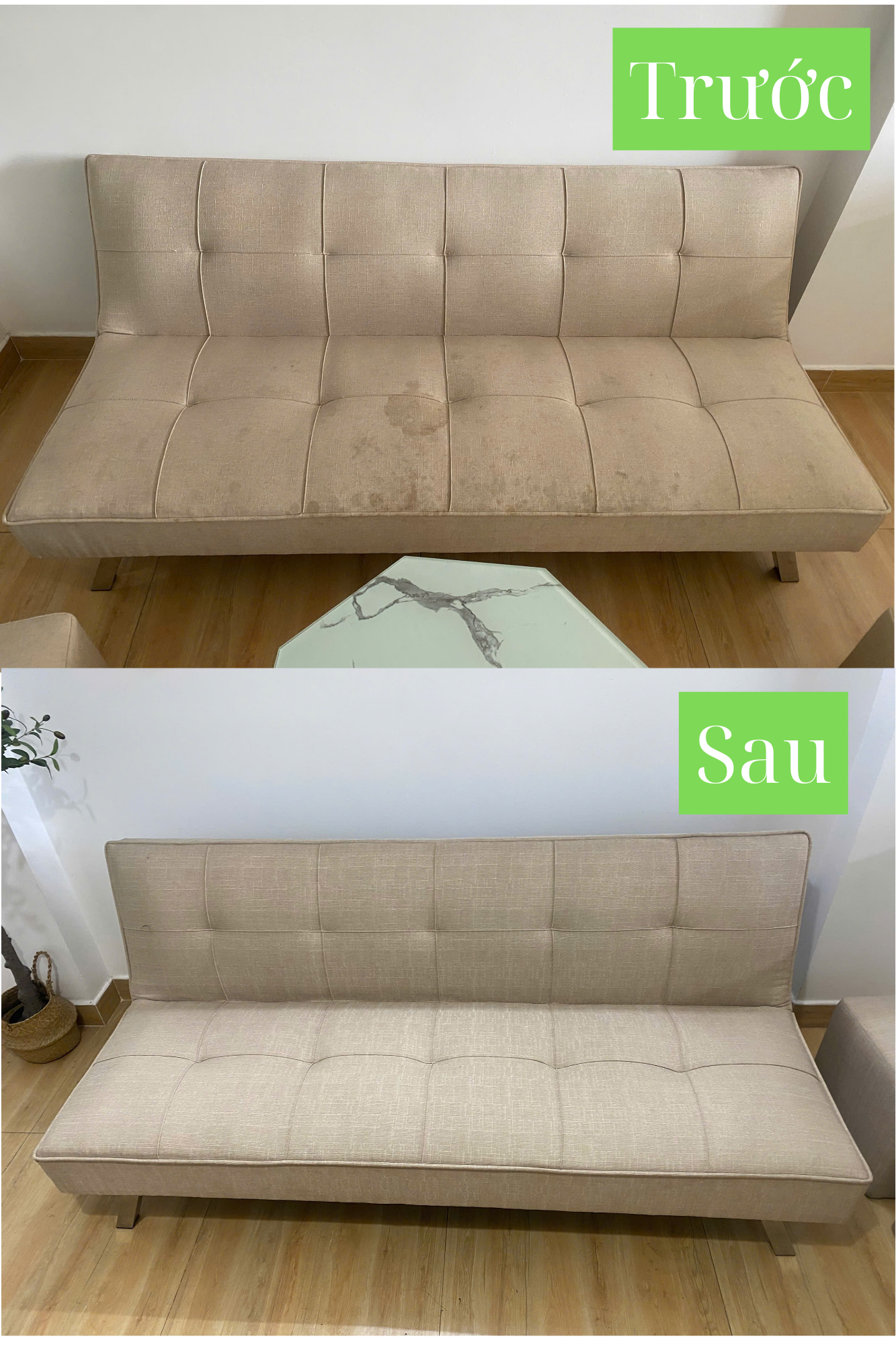 Kết quả sau khi sử dụng dịch vụ giặt ghế sofa quận 4 tại Việt Phát Clean