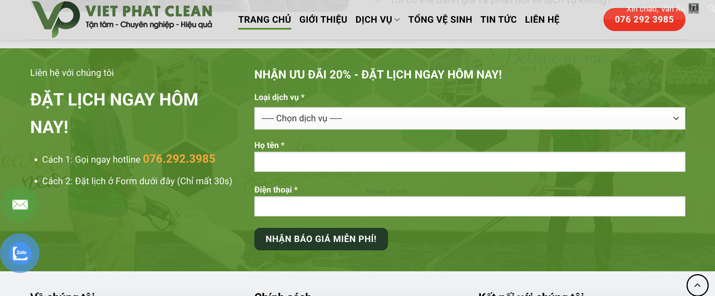 Hướng dẫn đặt lịch giặt ghế sofa tại nhà phường Phú Lâm qua website