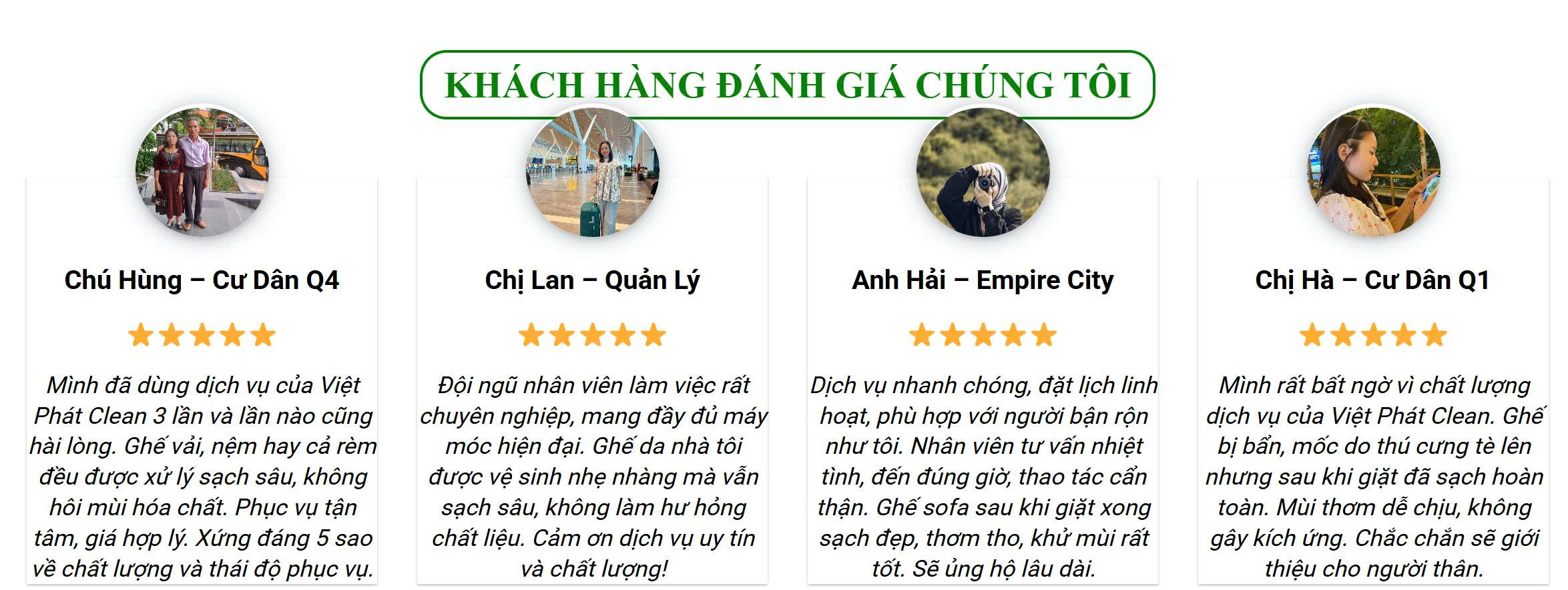 Khách hàng hài lòng sau khi sử dụng dịch vụ vệ sinh ghế sofa
